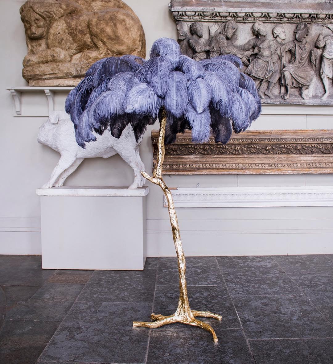 Ostrich Feather Brass Floor Lamp - Image 17