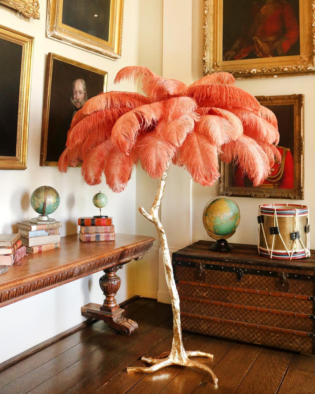 Ostrich Feather Brass Floor Lamp - Image 18