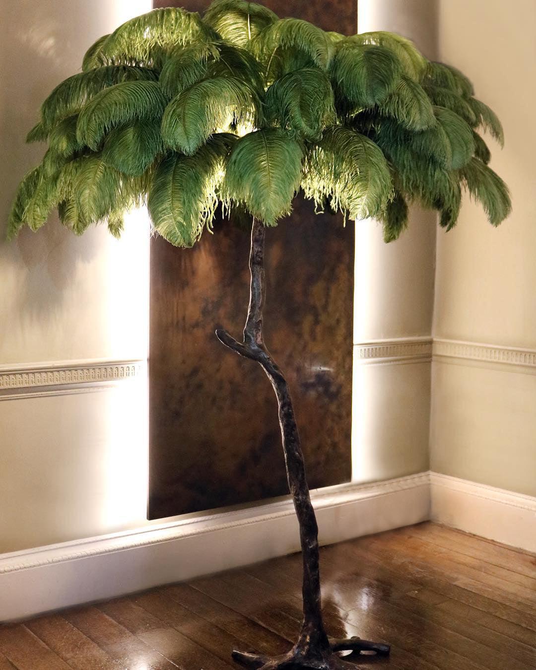 Ostrich Feather Brass Floor Lamp - Image 23