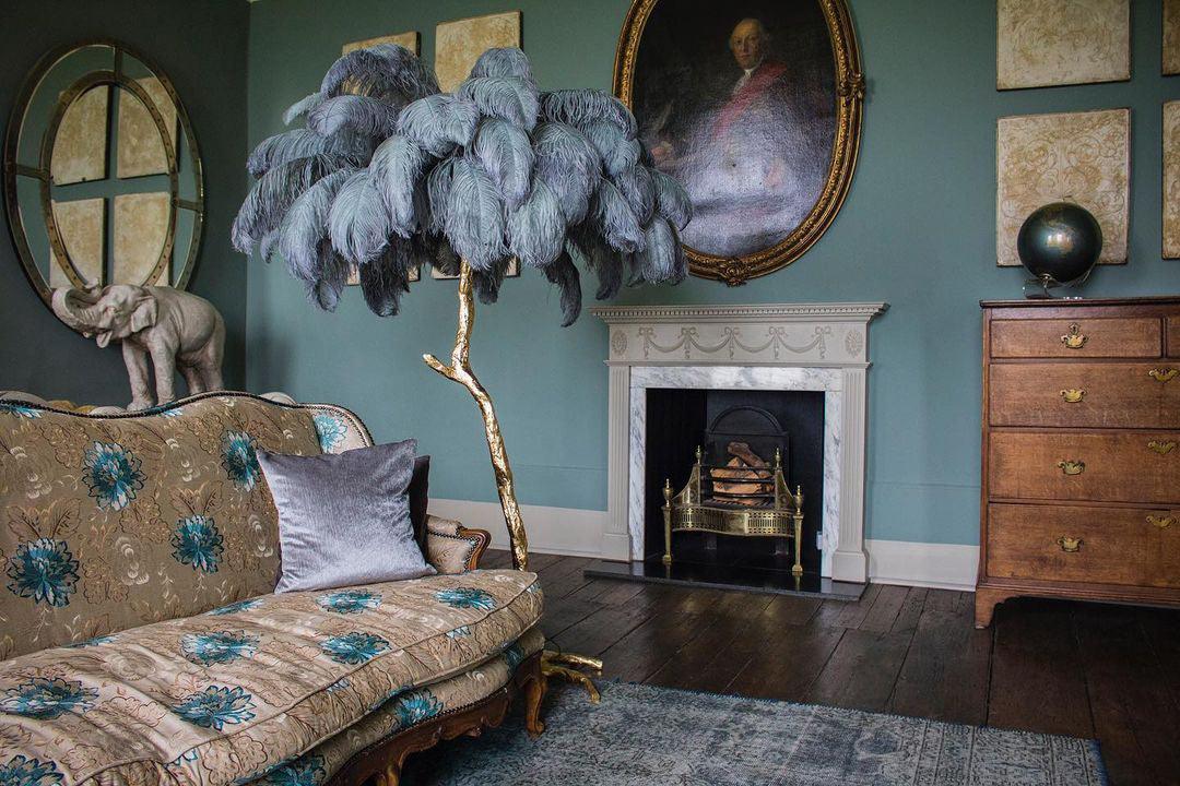 Ostrich Feather Brass Floor Lamp - Image 27