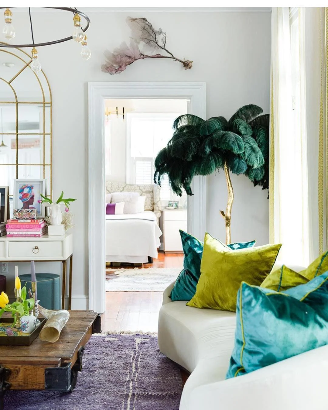 Ostrich Feather Brass Floor Lamp - Image 30