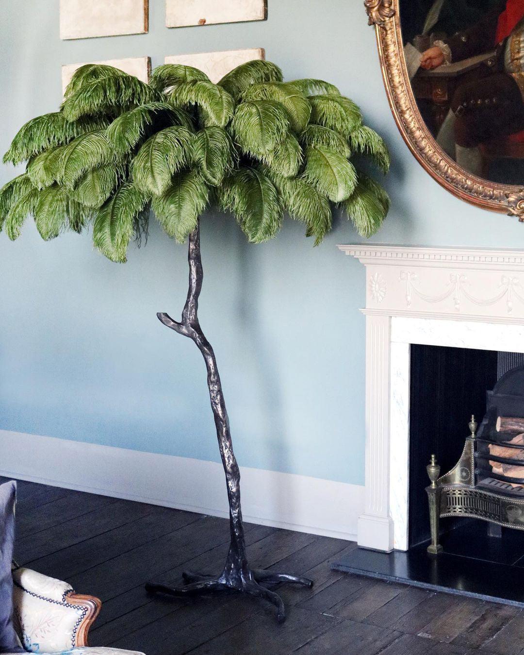 Ostrich Feather Brass Floor Lamp - Image 34
