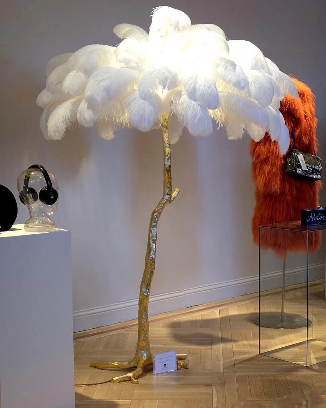 Ostrich Feather Brass Floor Lamp - Image 40