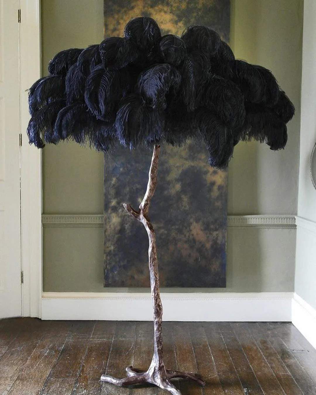 Ostrich Feather Brass Floor Lamp - Image 41