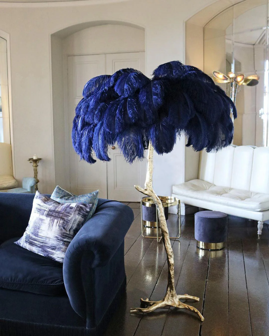 Ostrich Feather Brass Floor Lamp - Image 47