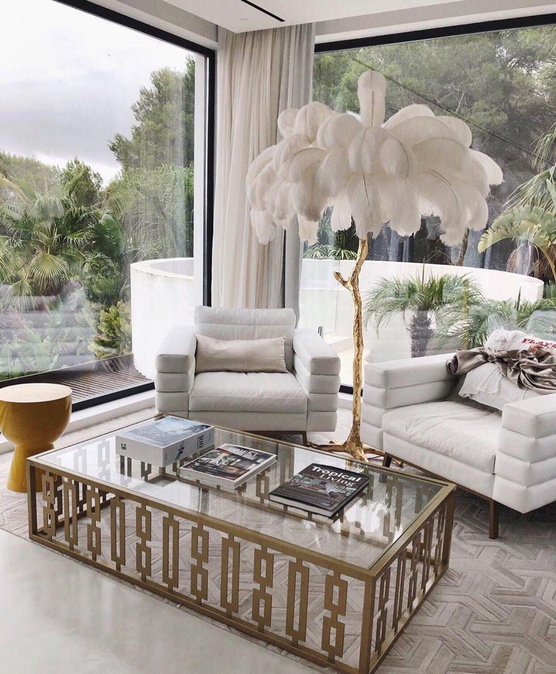 Ostrich Feather Brass Floor Lamp - Image 51