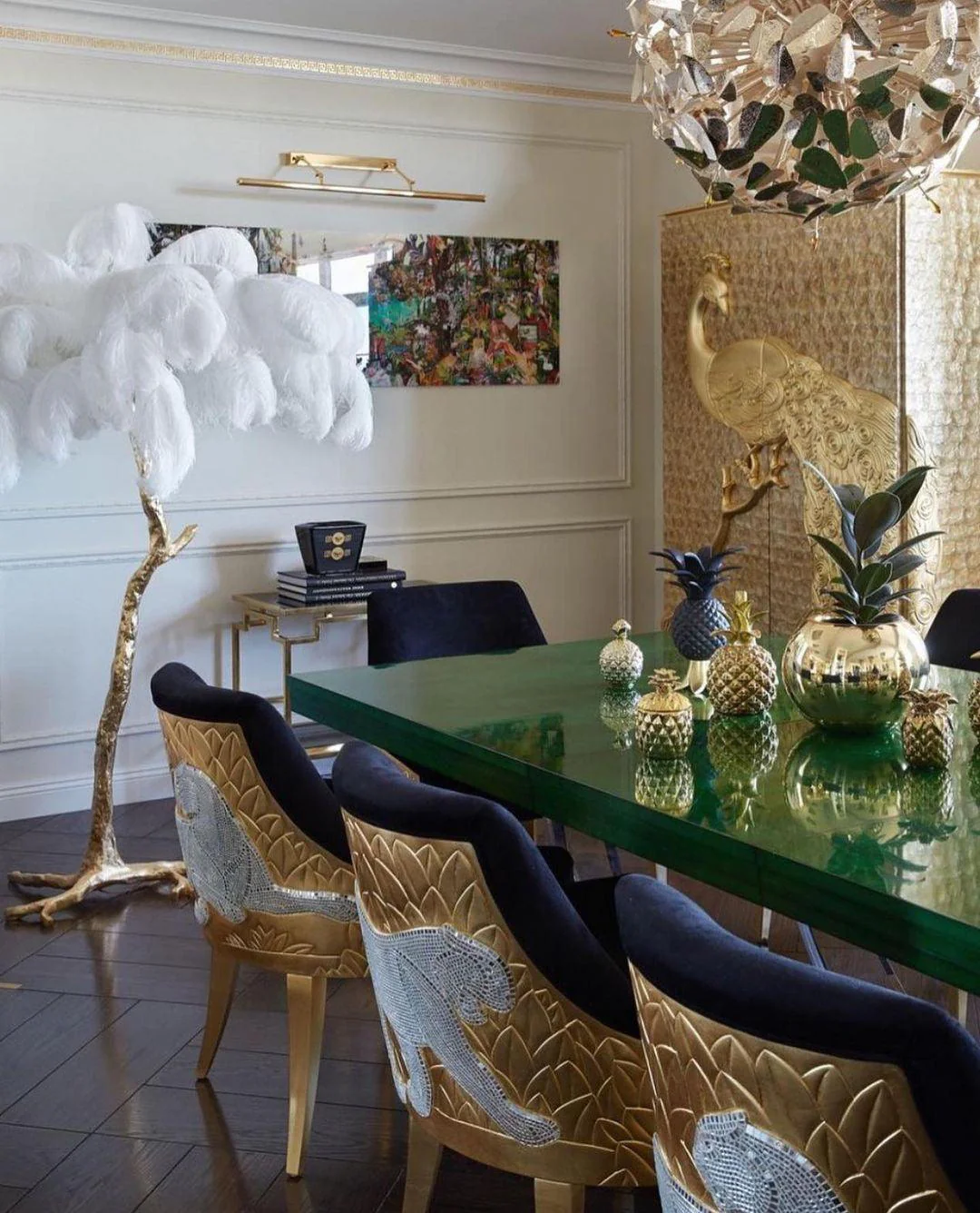 Ostrich Feather Brass Floor Lamp - Image 52