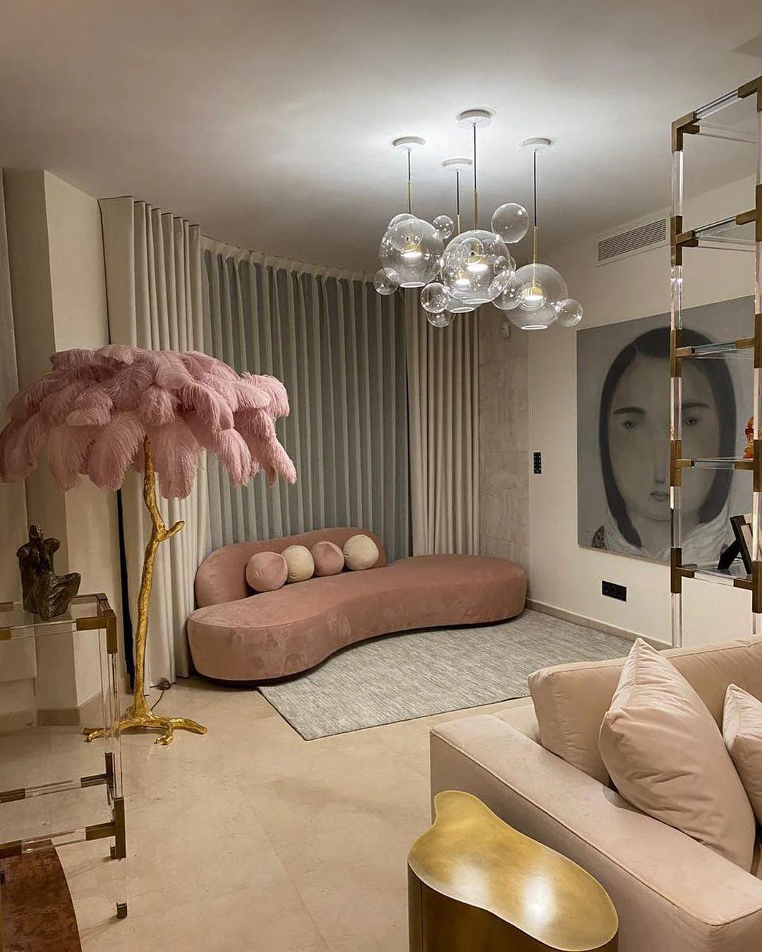 Ostrich Feather Brass Floor Lamp - Image 57