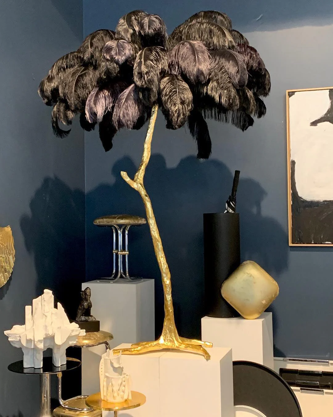 Ostrich Feather Brass Floor Lamp - Image 62