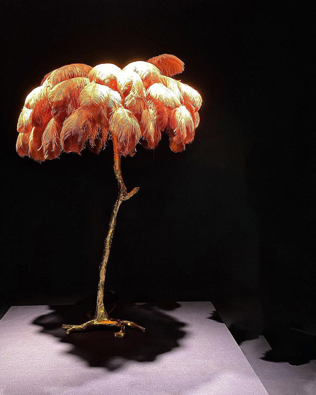 Ostrich Feather Brass Floor Lamp - Image 63