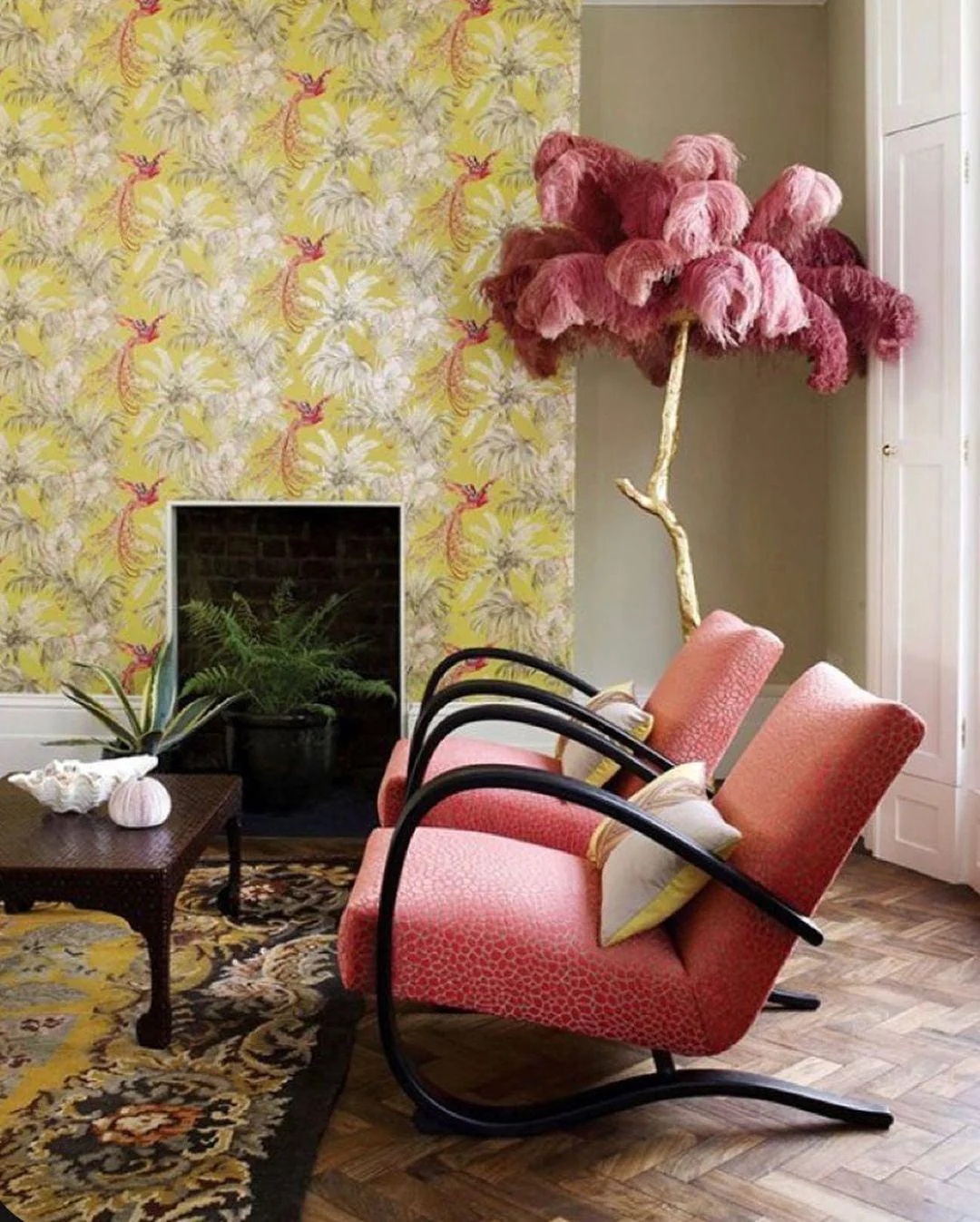 Ostrich Feather Brass Floor Lamp - Image 66