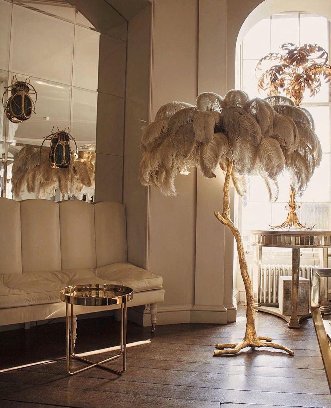 Ostrich Feather Brass Floor Lamp - Image 75