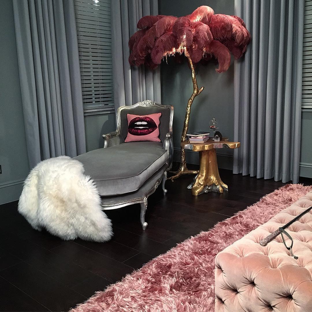 Ostrich Feather Brass Floor Lamp - Image 79