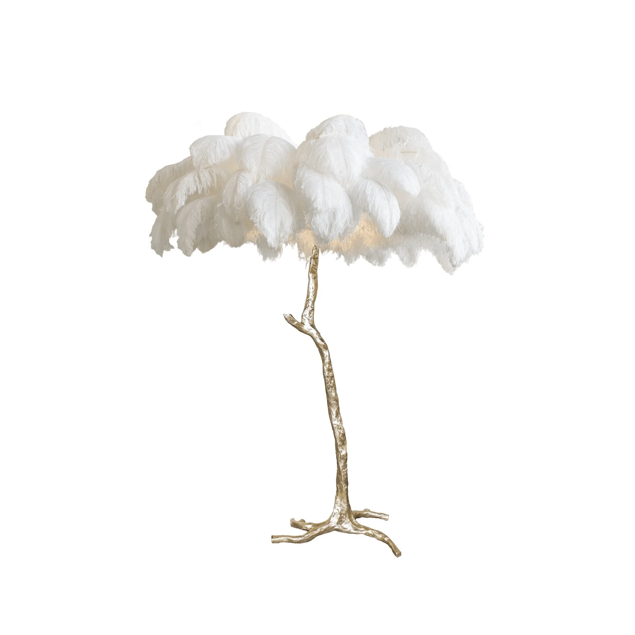 Ostrich Feather Brass Floor Lamp - Image 80