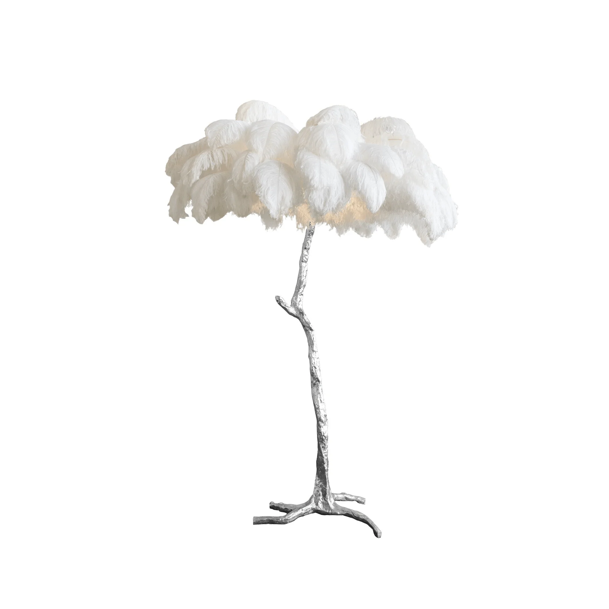 Ostrich Feather Brass Floor Lamp - Image 81