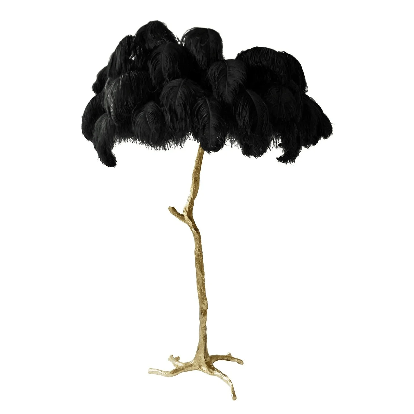 Ostrich Feather Brass Floor Lamp - Image 82