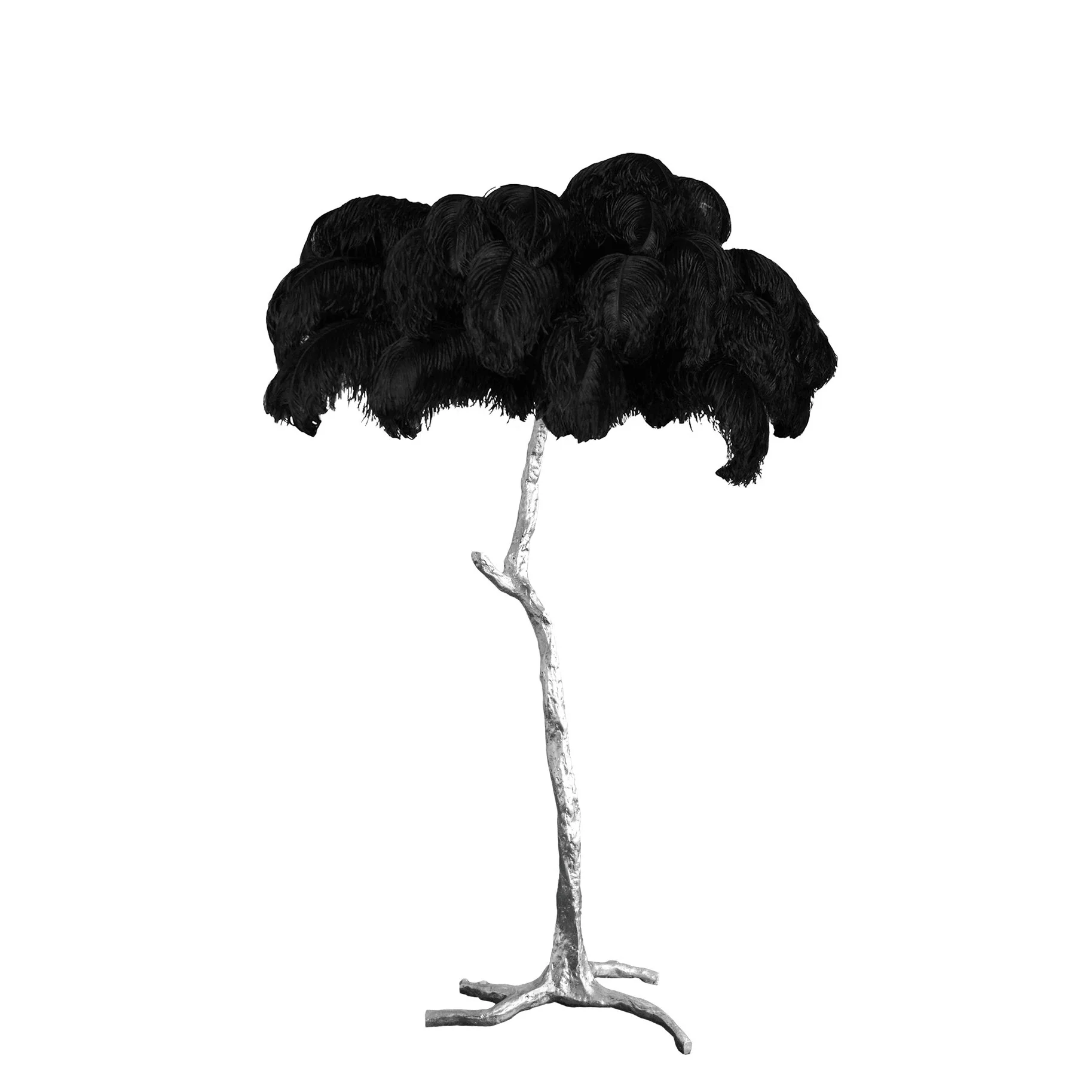 Ostrich Feather Brass Floor Lamp - Image 83