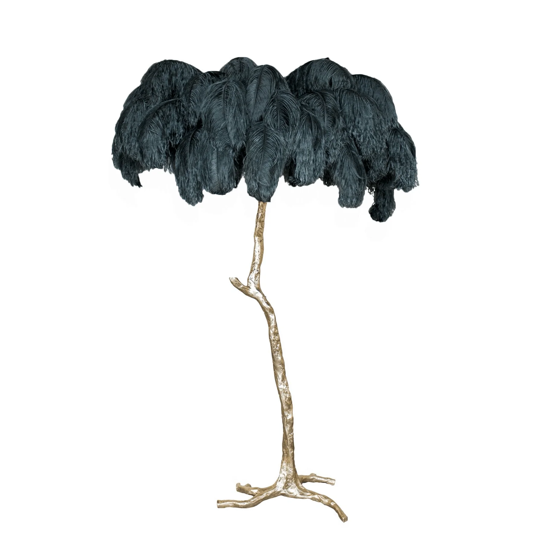 Ostrich Feather Brass Floor Lamp - Image 84