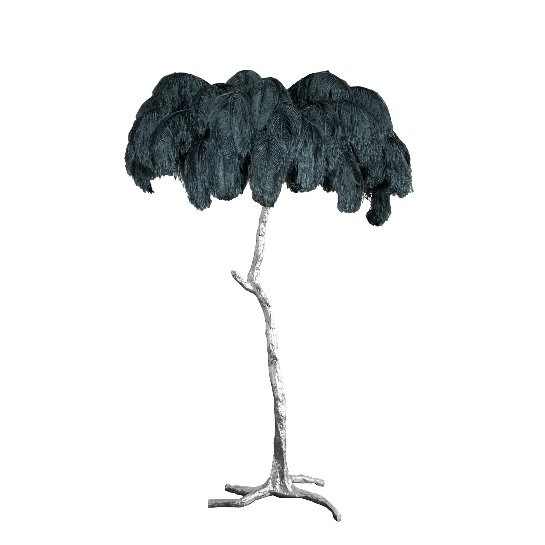 Ostrich Feather Brass Floor Lamp - Image 85