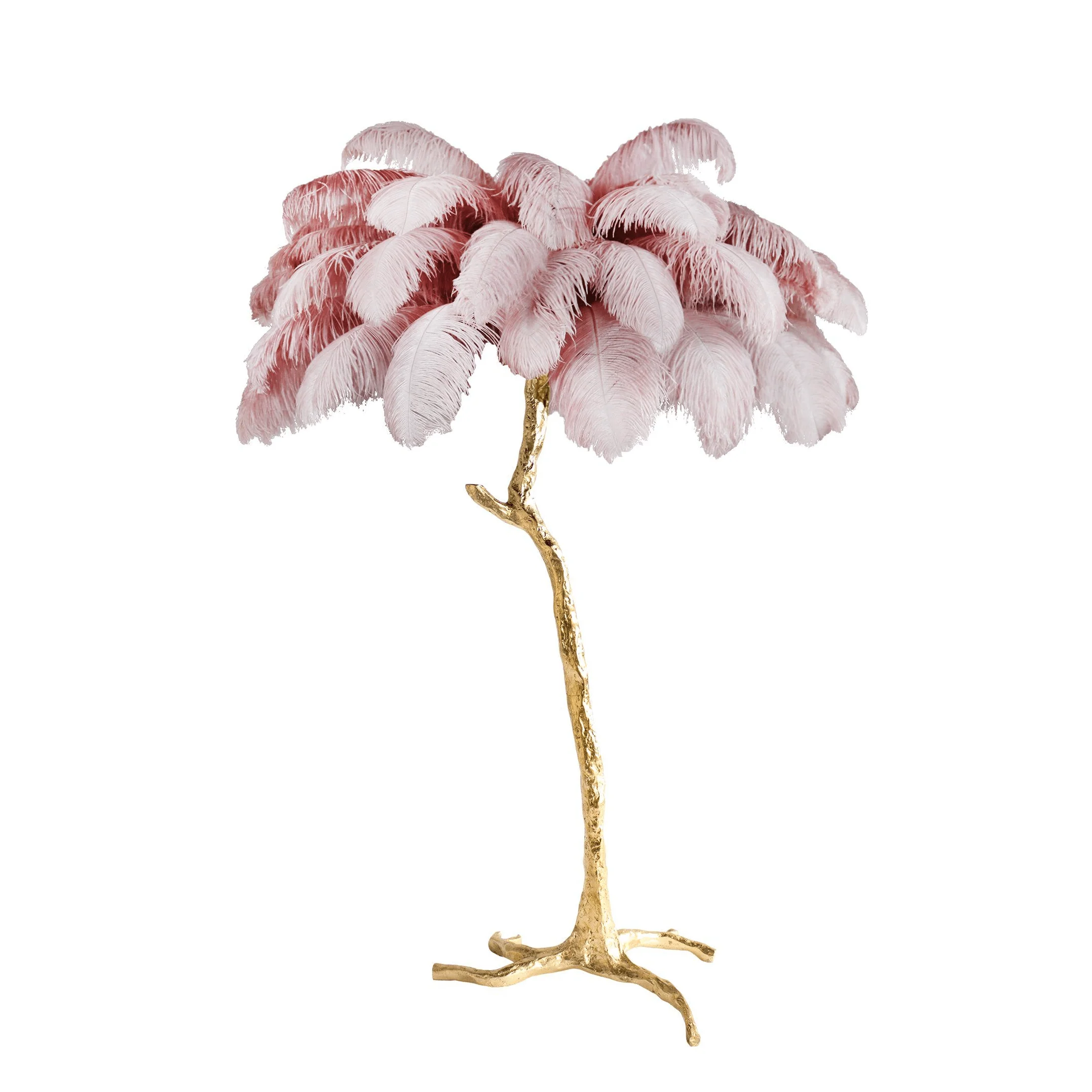 Ostrich Feather Brass Floor Lamp - Image 86