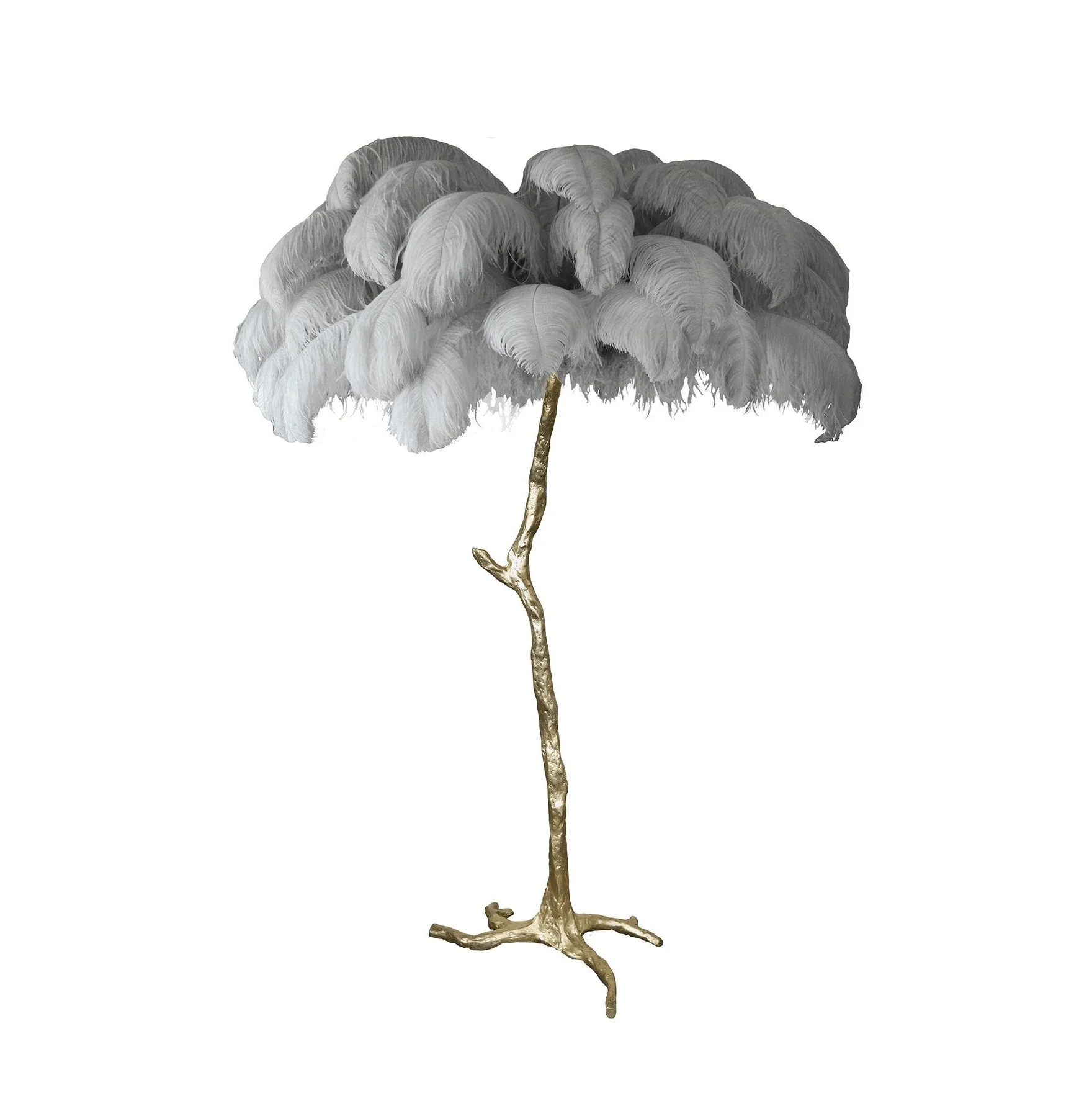 Ostrich Feather Brass Floor Lamp - Image 88