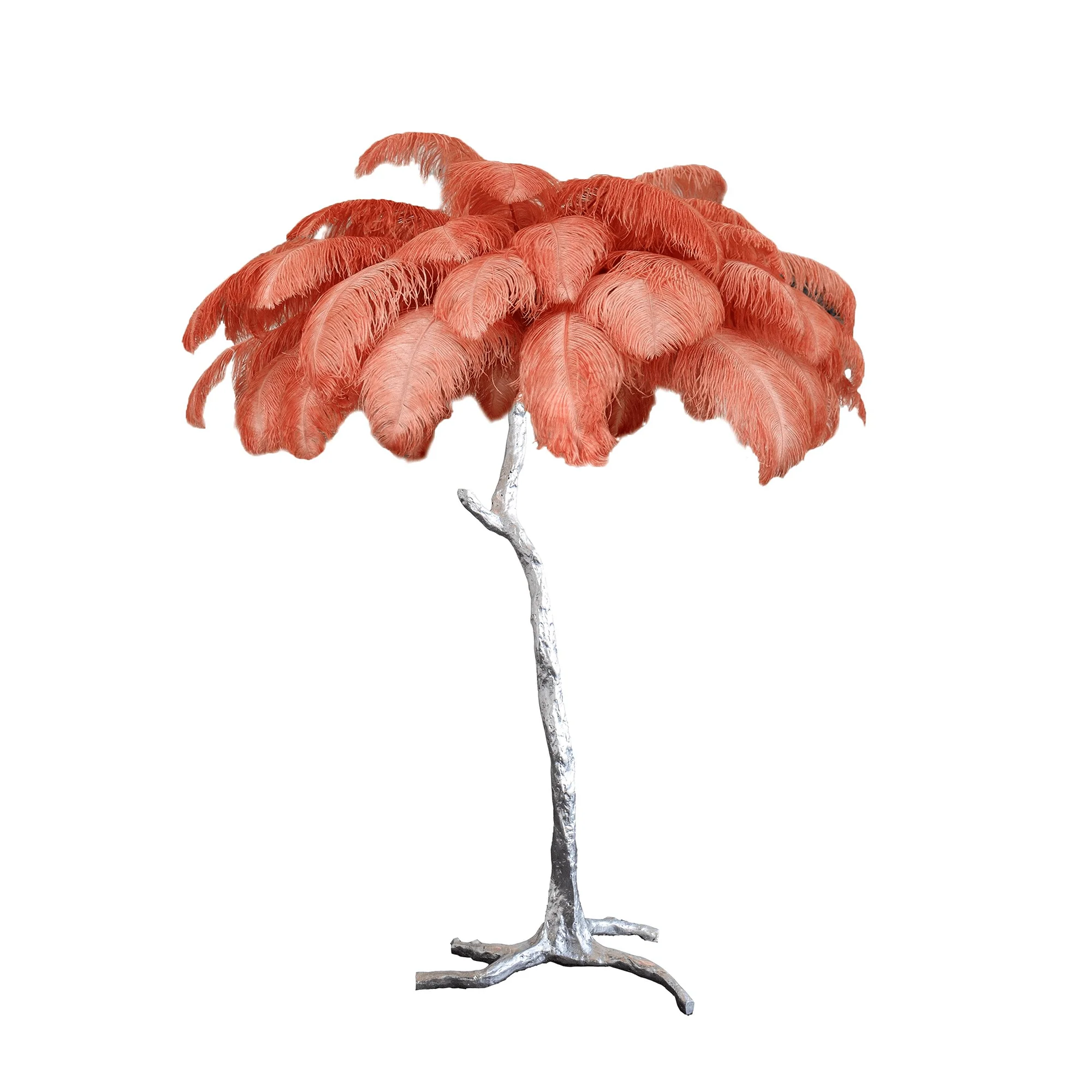 Ostrich Feather Brass Floor Lamp - Image 91