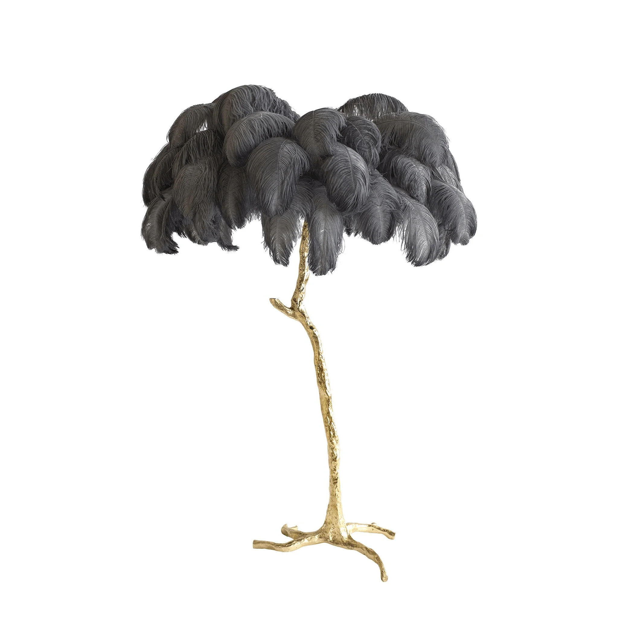 Ostrich Feather Brass Floor Lamp - Image 92
