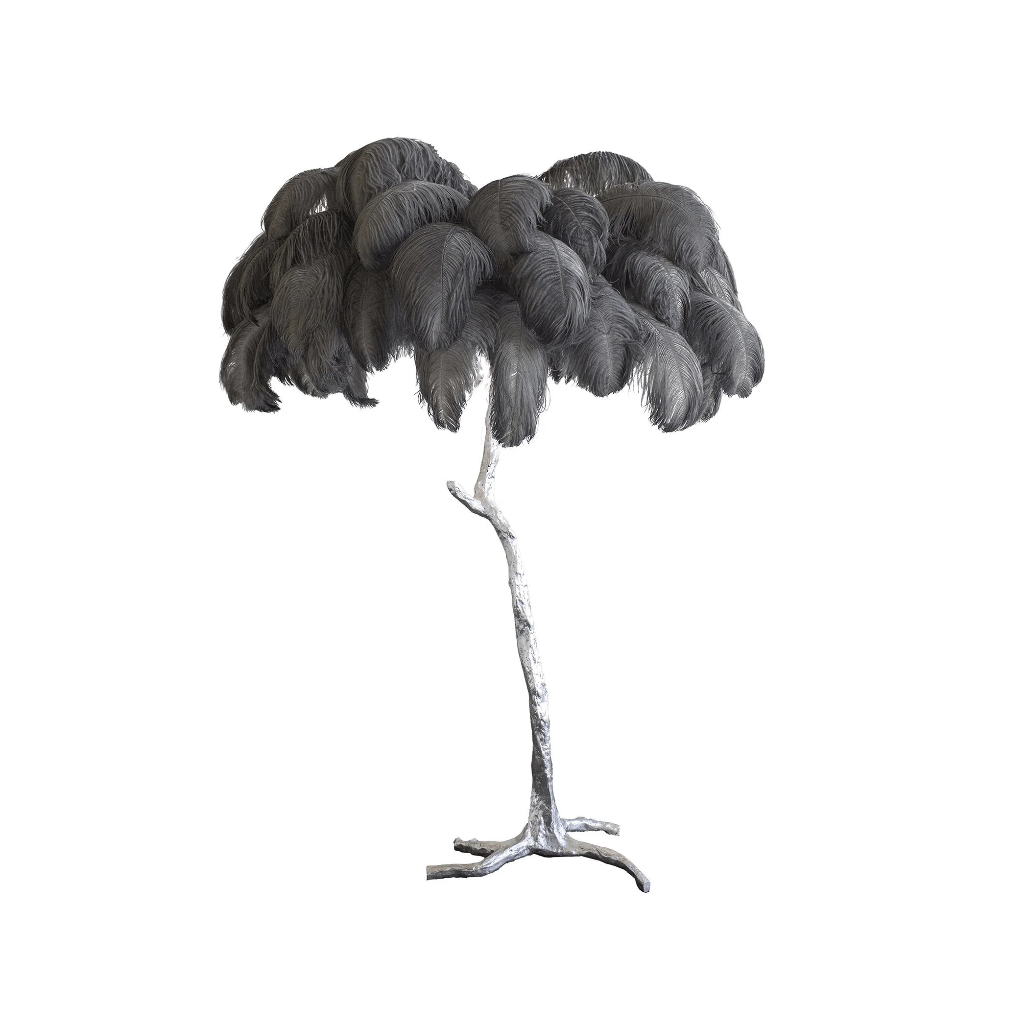 Ostrich Feather Brass Floor Lamp - Image 93