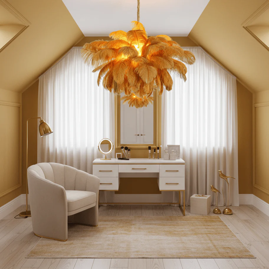 Ostrich Feather Chandelier - Image 10