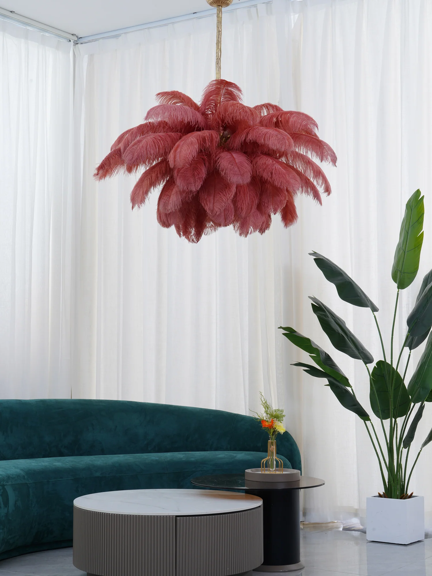 Ostrich Feather Chandelier - Image 194