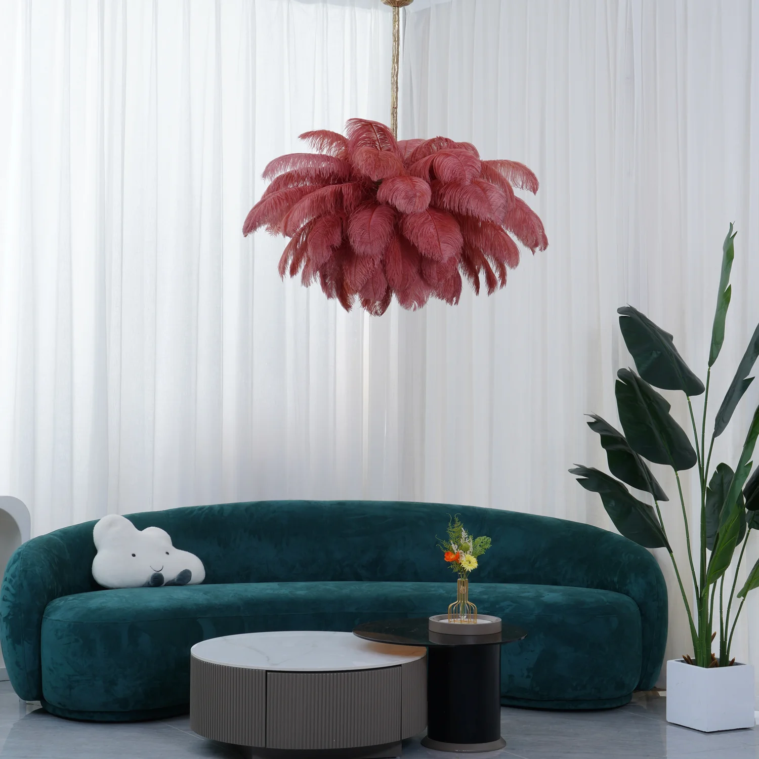 Ostrich Feather Chandelier - Image 197
