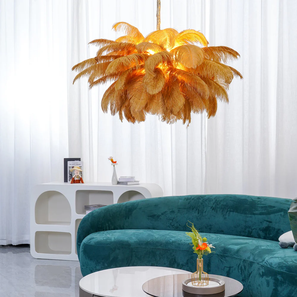 Ostrich Feather Chandelier - Image 2