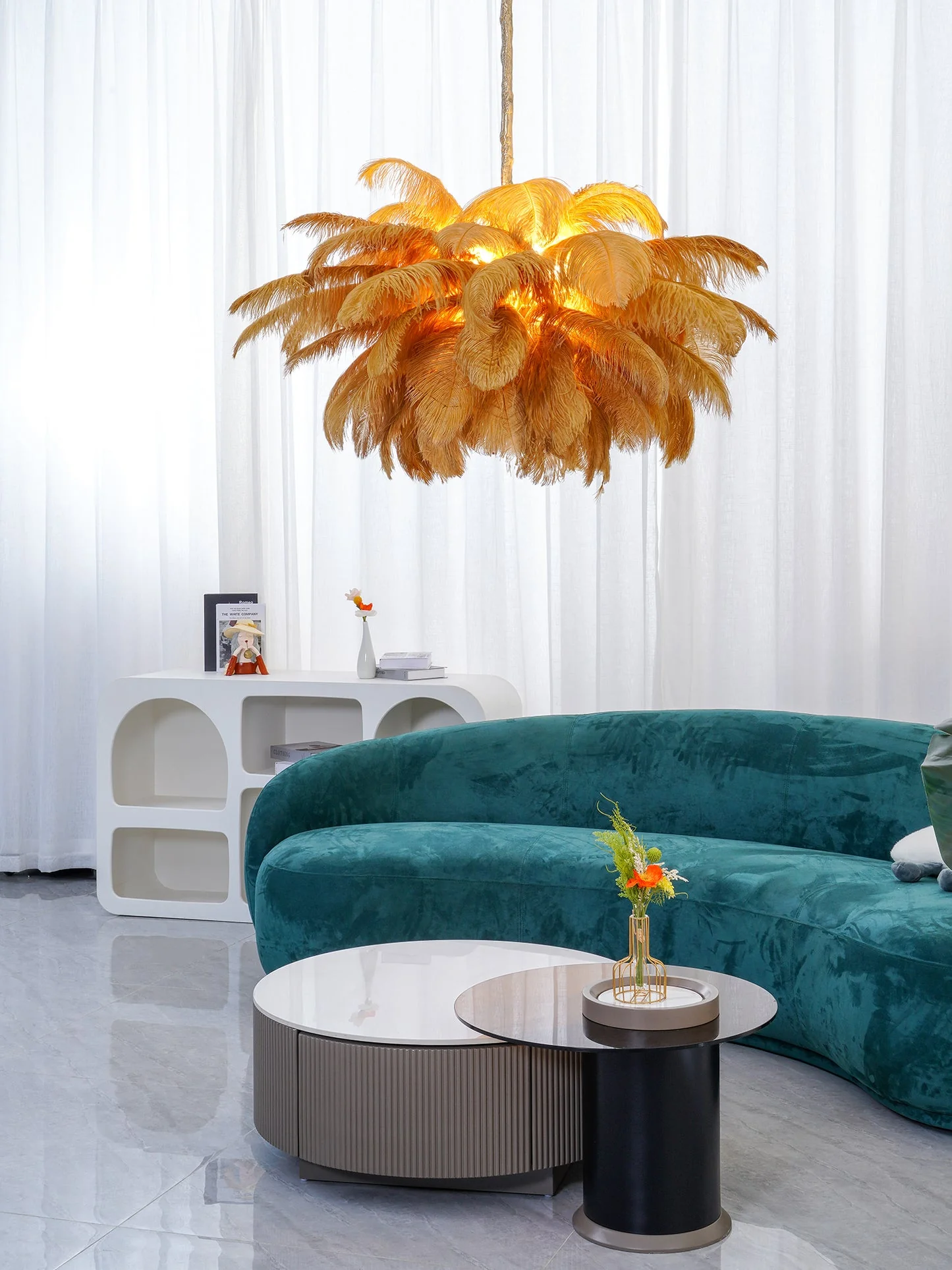 Ostrich Feather Chandelier - Image 27