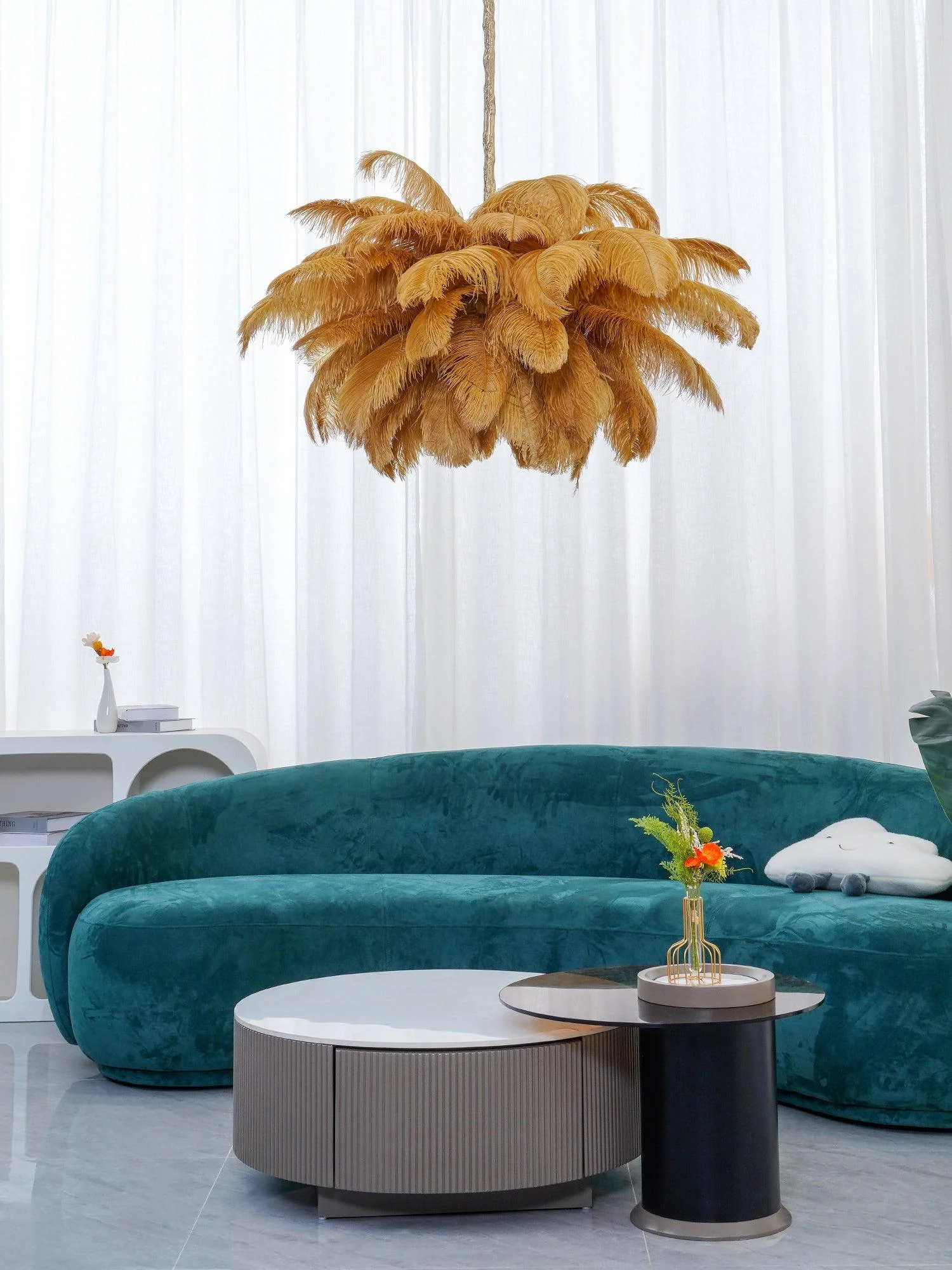 Ostrich Feather Chandelier - Image 28