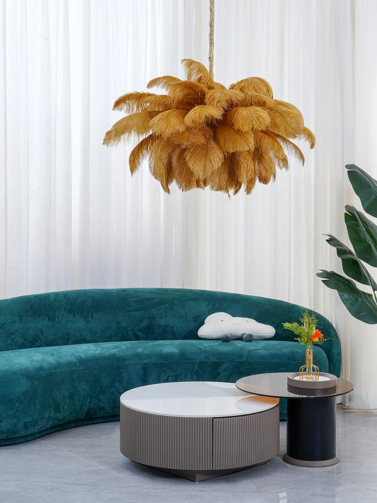 Ostrich Feather Chandelier - Image 68