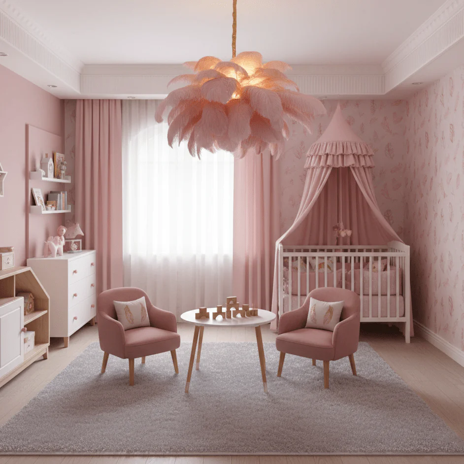 Ostrich Feather Chandelier - Image 8