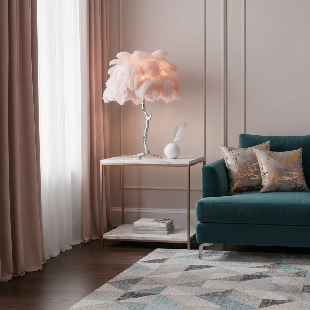 Ostrich Feather Table Lamp - Image 5