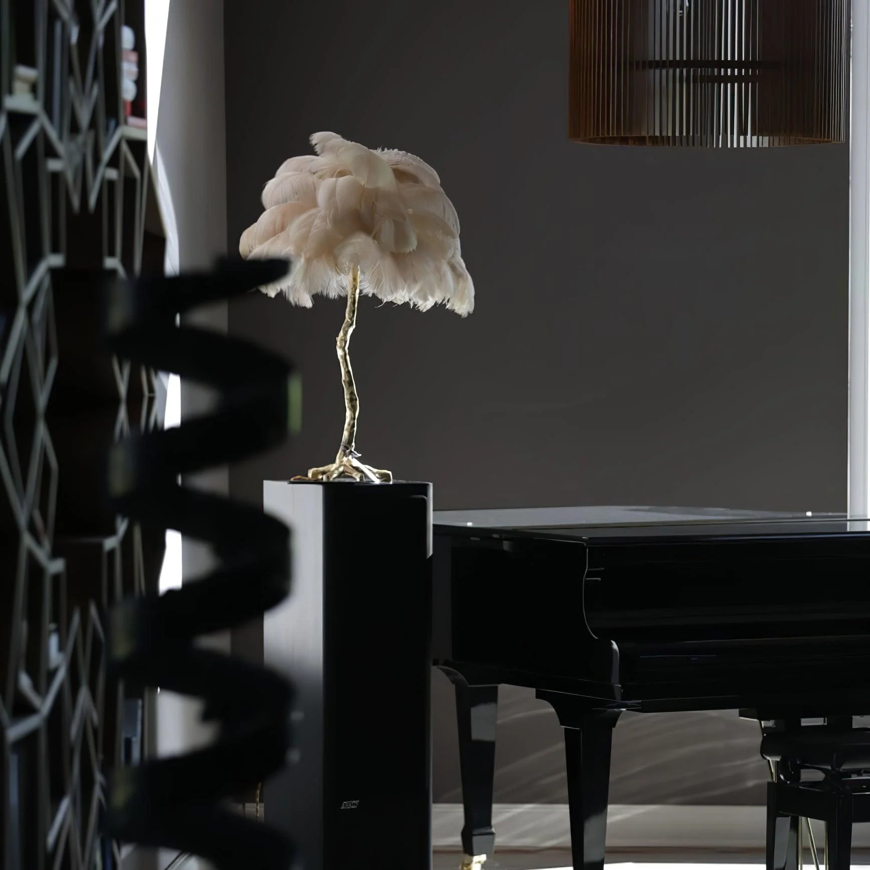 Ostrich Feather Table Lamp - Image 69