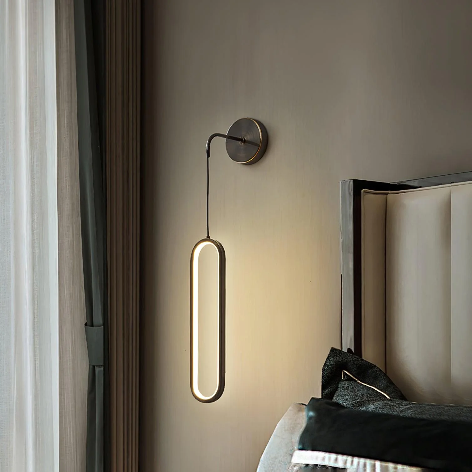 Oval LED Brass Wall Lamp - Image 7