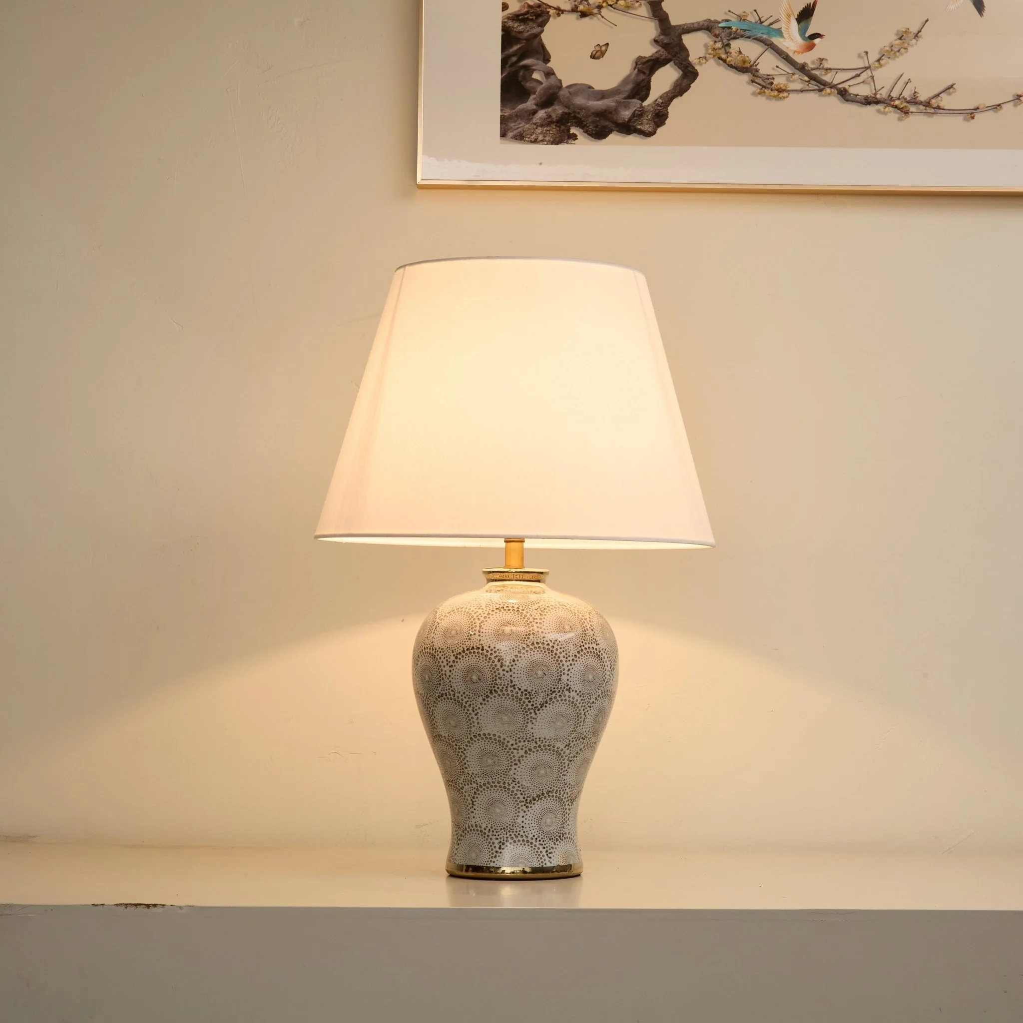 Patterned Ceramic Vase Table Lamp - Image 2