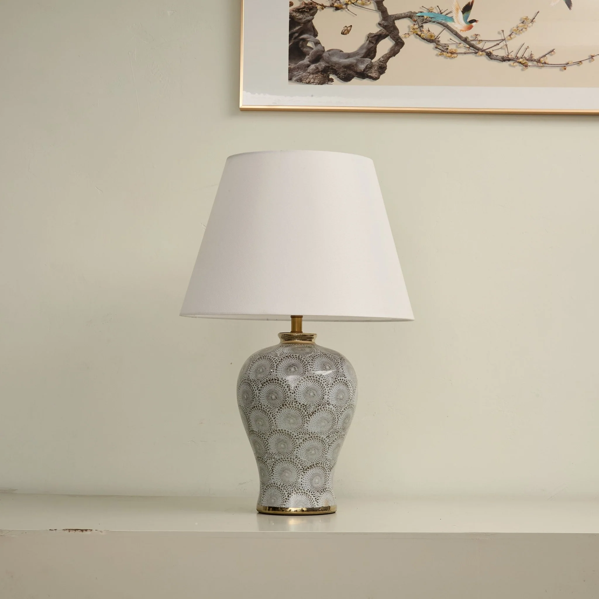 Patterned Ceramic Vase Table Lamp - Image 6