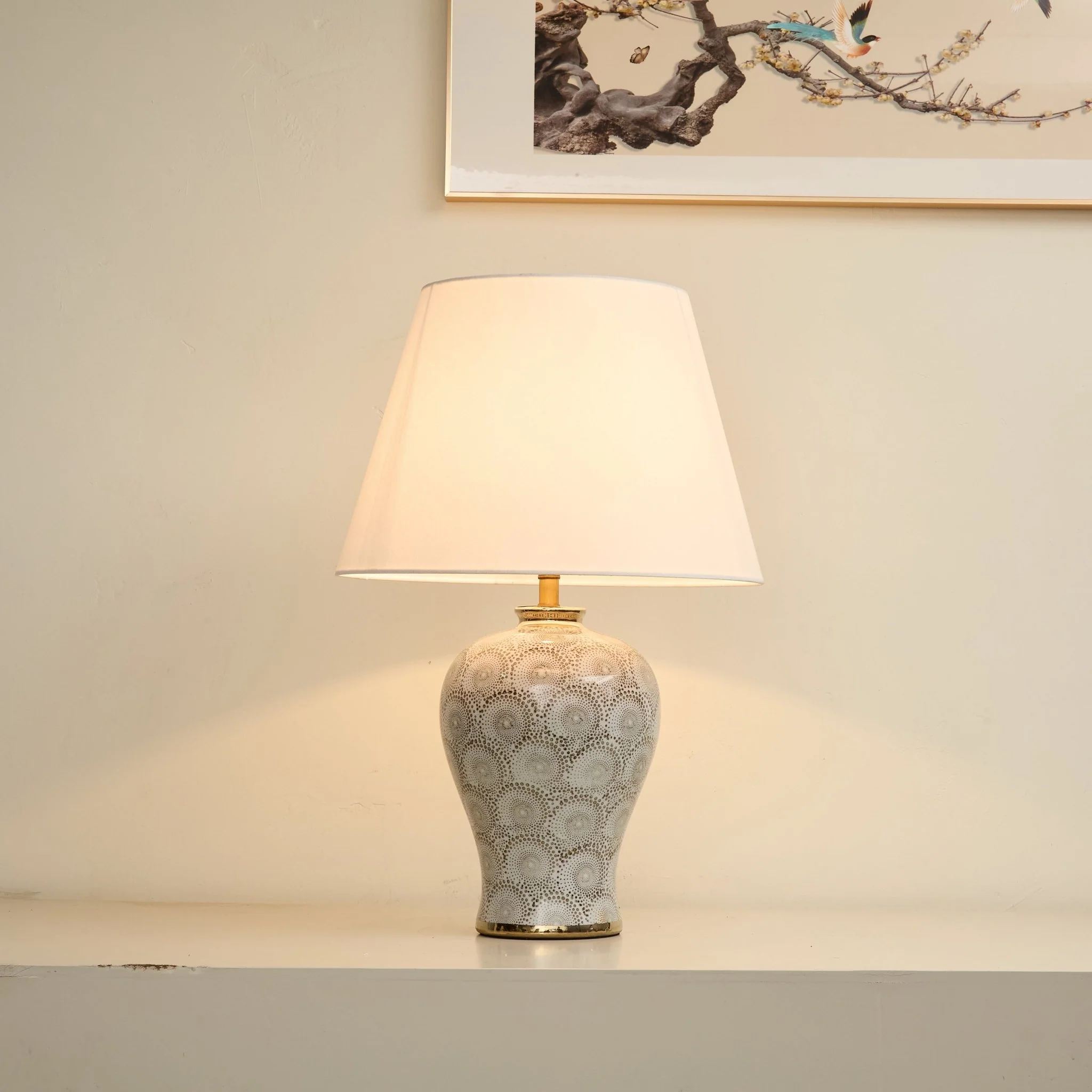 Patterned Ceramic Vase Table Lamp - Image 7