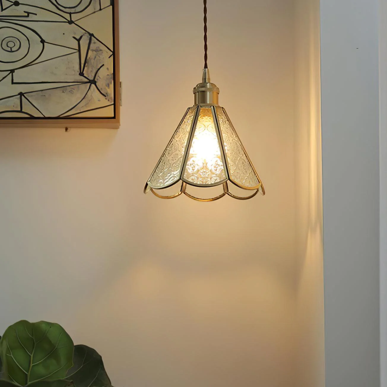 Patterned Glass Pendant Lamp - Image 2