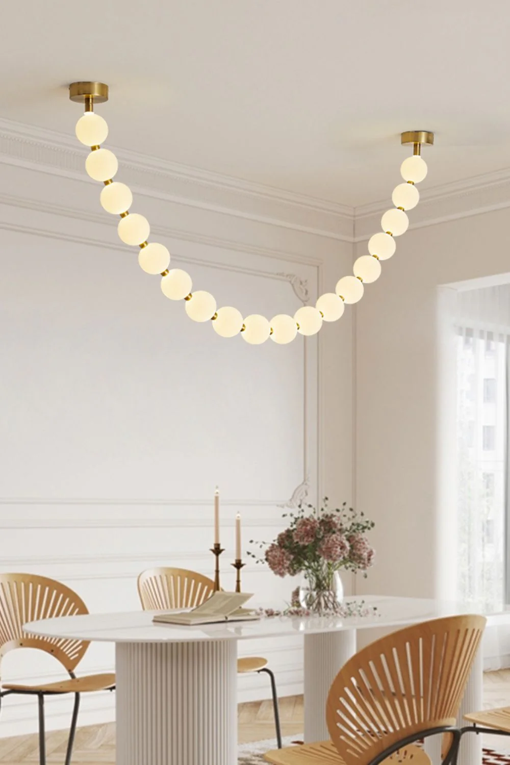 Pearl Glass Necklace Balls Chandelier - Image 10