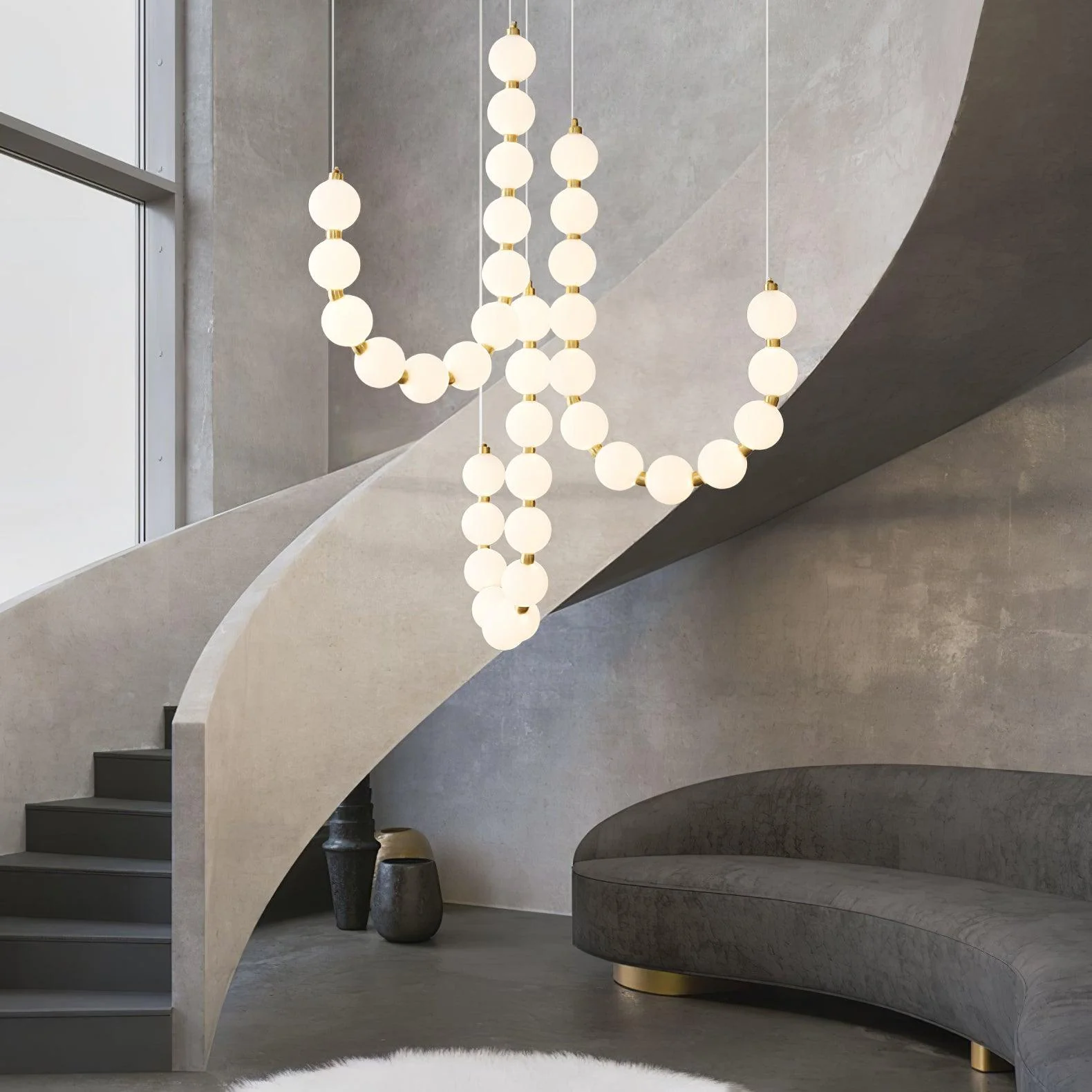 Acrylic Pearl Necklace Chandelier - Image 2