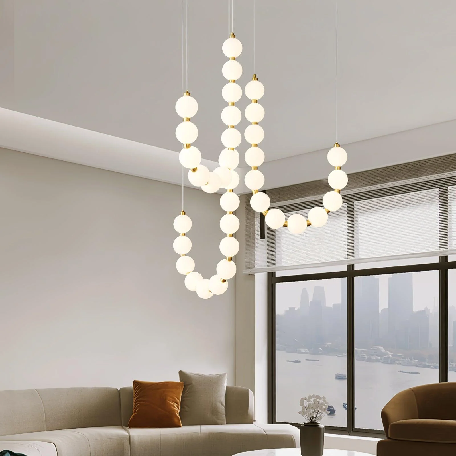 Acrylic Pearl Necklace Chandelier - Image 6