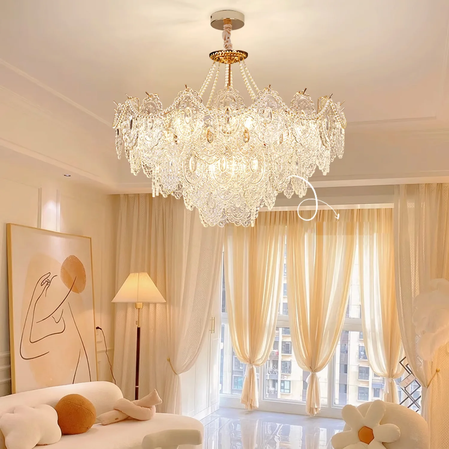 Pearls Glass Chandelier - Image 48