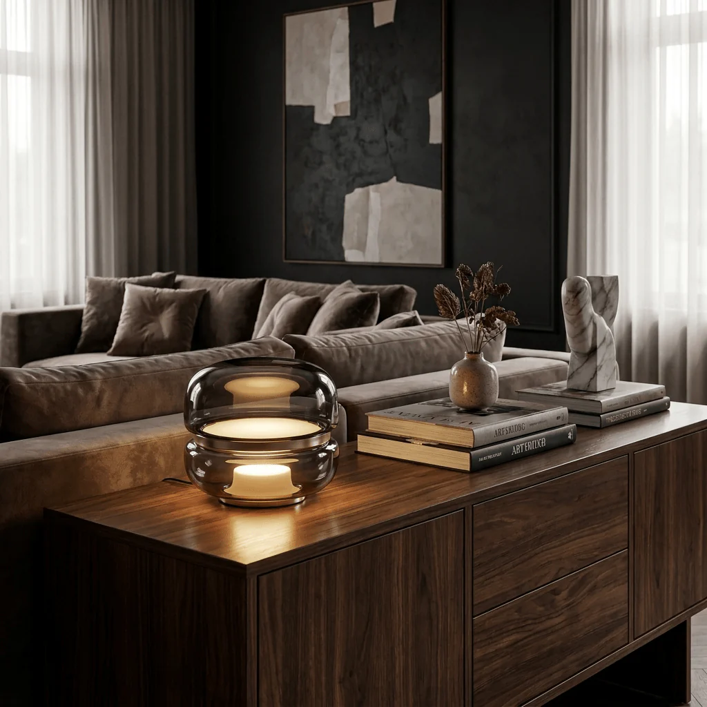 Perla Smoke Glass Table Lamp - Image 4