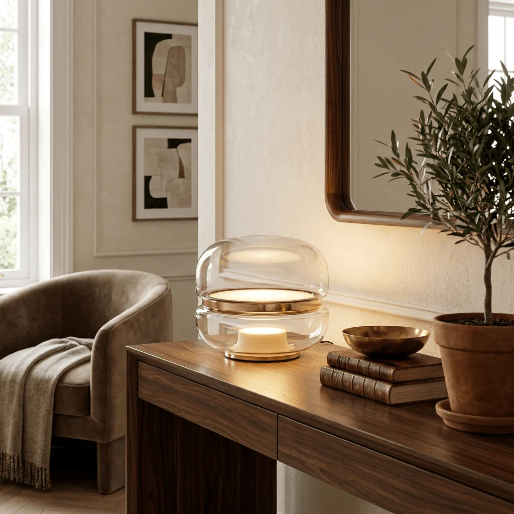Perla Smoke Glass Table Lamp - Image 6