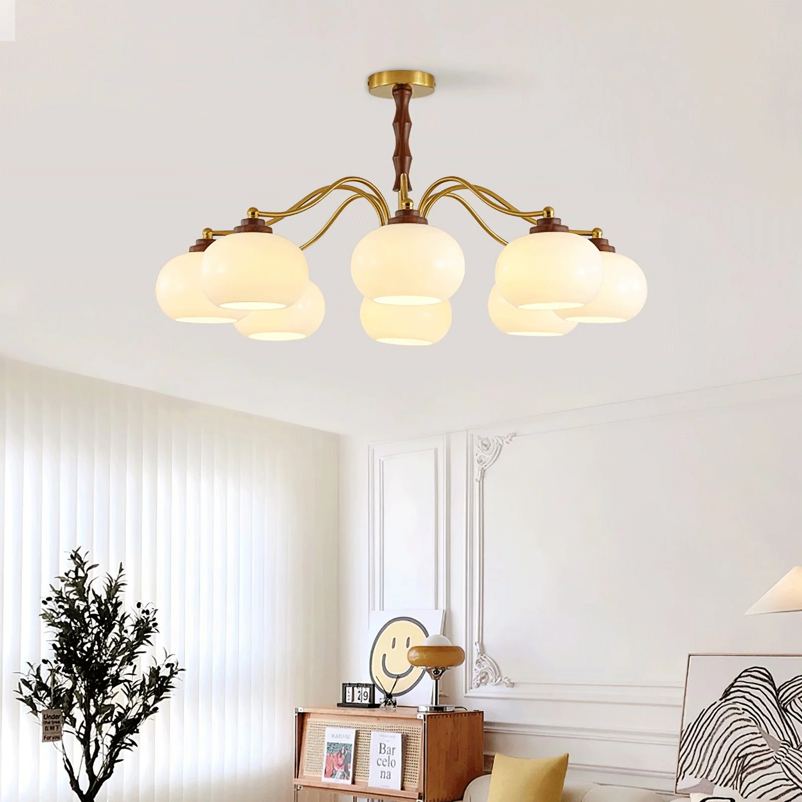 Persimmon Glass Globe Chandelier - Image 6